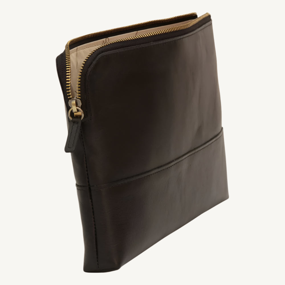 Full-Grain Calfskin Document Case – Dark Brown