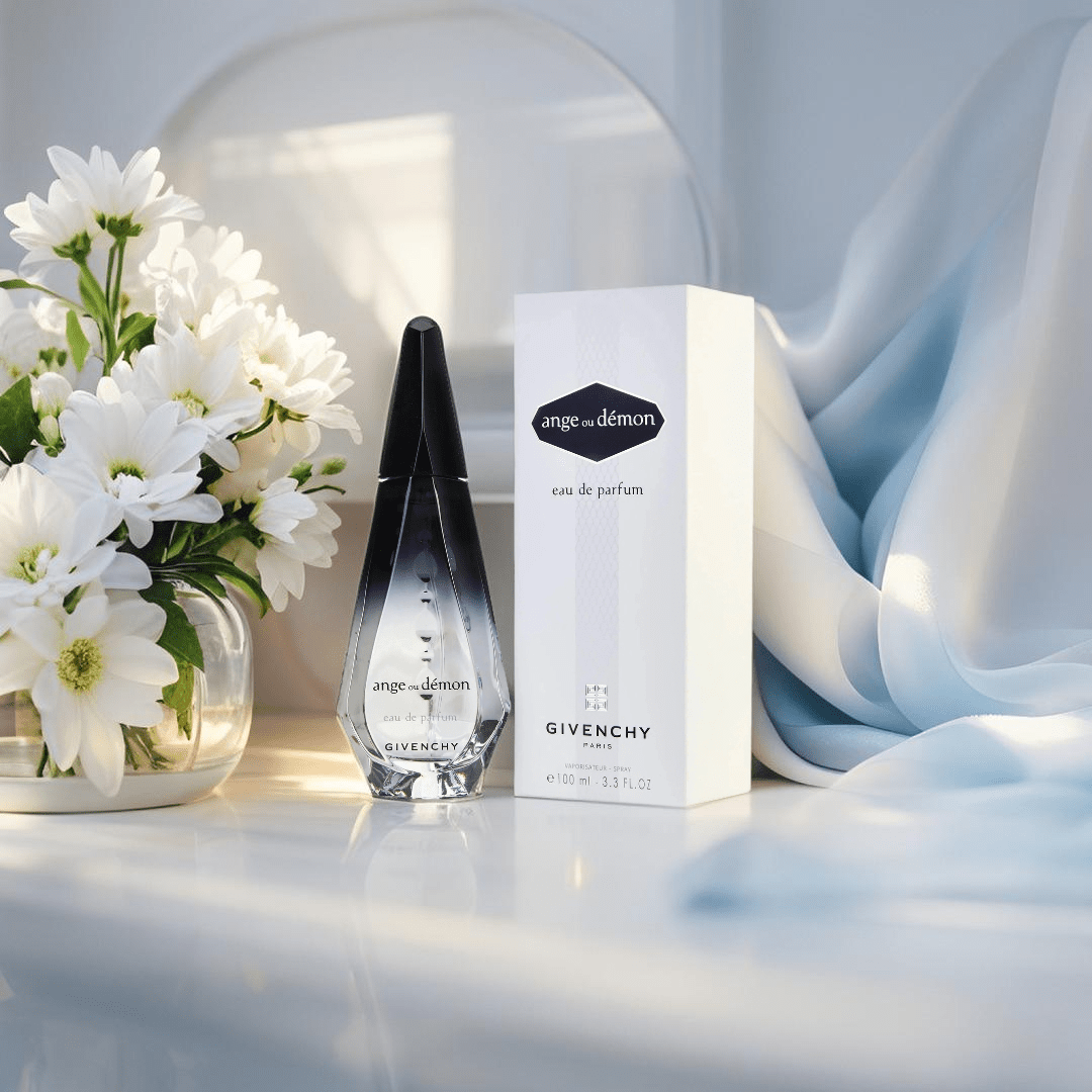 Givenchy Ange ou Démon perfume bottle — a mysterious and elegant women’s fragrance with floral, spicy, and woody notes, inspired by the duality of light and dark.