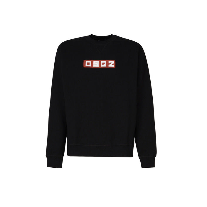"Black Dsquared2 men’s sweatshirt with long sleeves and round neckline – made from 100% cotton for breathable comfort."