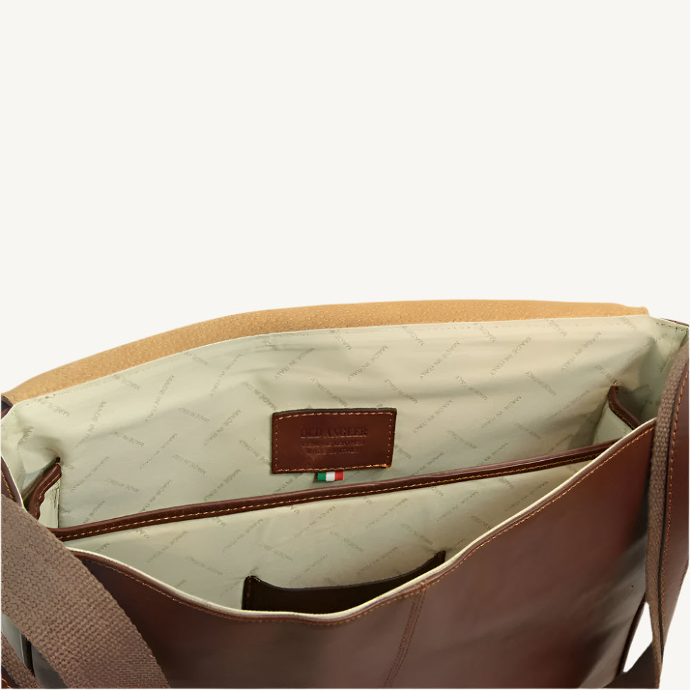 Cowhide Leather Messenger Bag – Dark Brown Full-Grain Calfskin