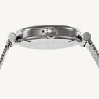 Versace VE1CA0423 Lady ladies watch with silver-tone polished/matte stainless steel case and bracelet, silver-grey dial, sapphire glass – sophisticated Swiss quartz watch for women.