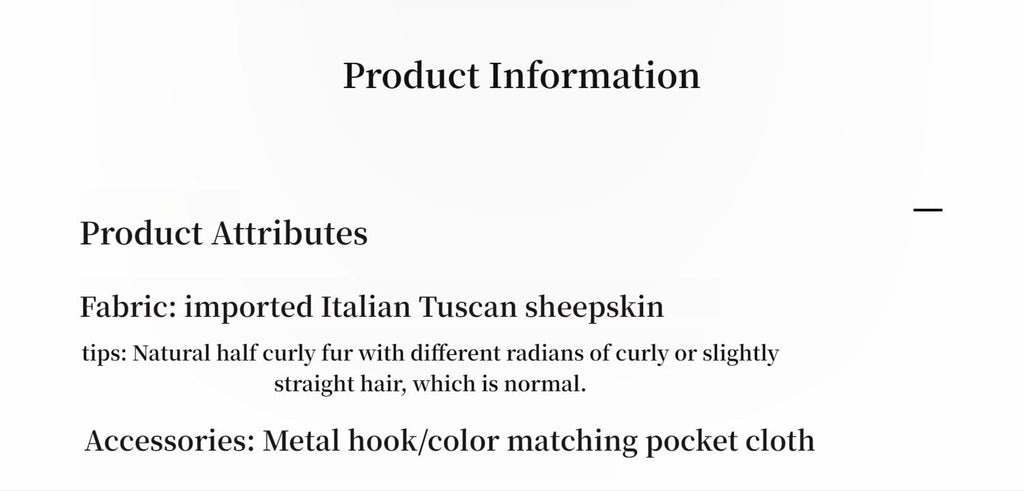 Product information text on a white background