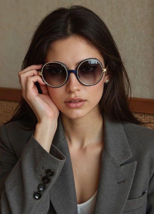 Chloé CE711SA-036 Women’s Sunglasses – Clear Dark Gray Round Frame