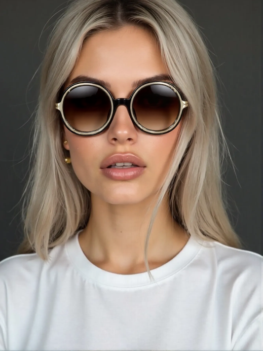 "Chloé women's sunglasses, model CE711SA-303, featuring soft khaki frame with silver accents and a chic, feminine silhouette"