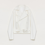 White jacket with a belt on a light gray background