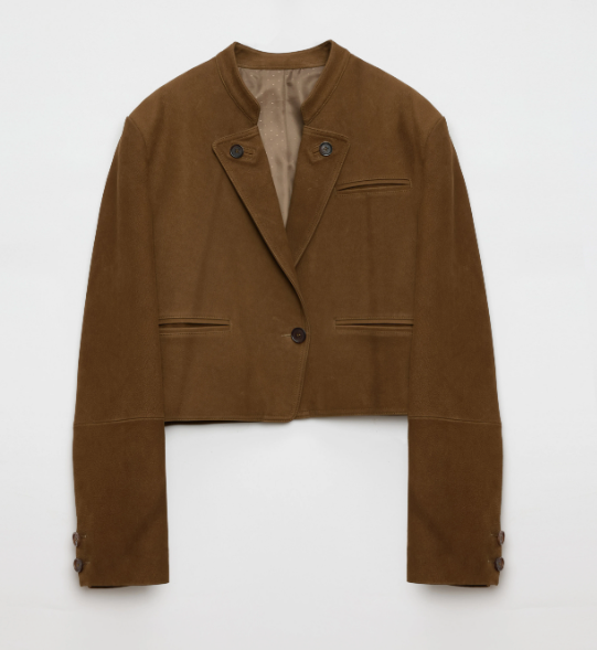 Brown jacket on a white background