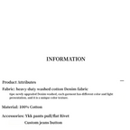 Text information card with product attributes on a white background