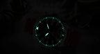 Glowing clock face in the dark