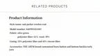 Product information text for a suit parker woolen coat on a white background