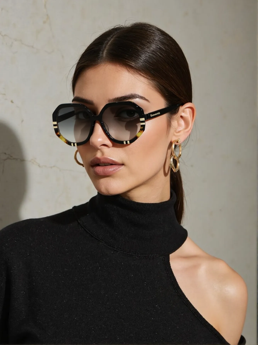 Chloé CH0105SA-002 Women's Sunglasses – Black Havana Polygon Frame