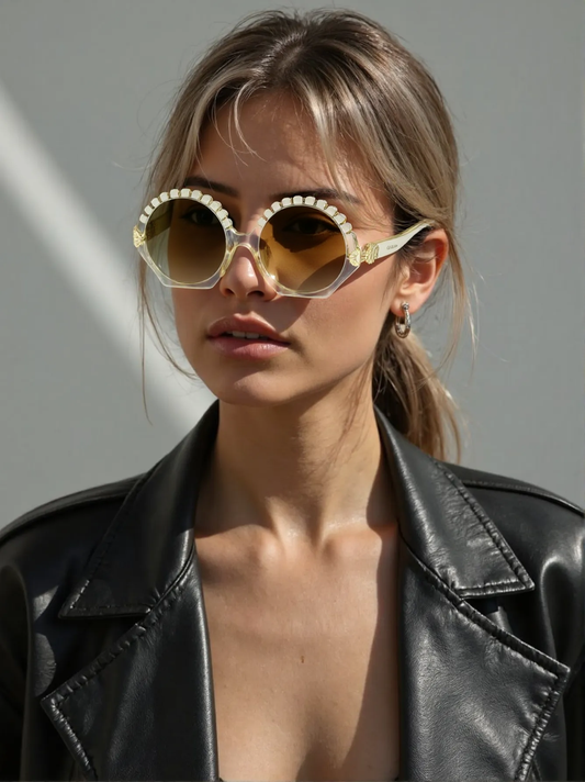 Chloé CE747SA-688 Women’s Round Sunglasses – Champagne Frame