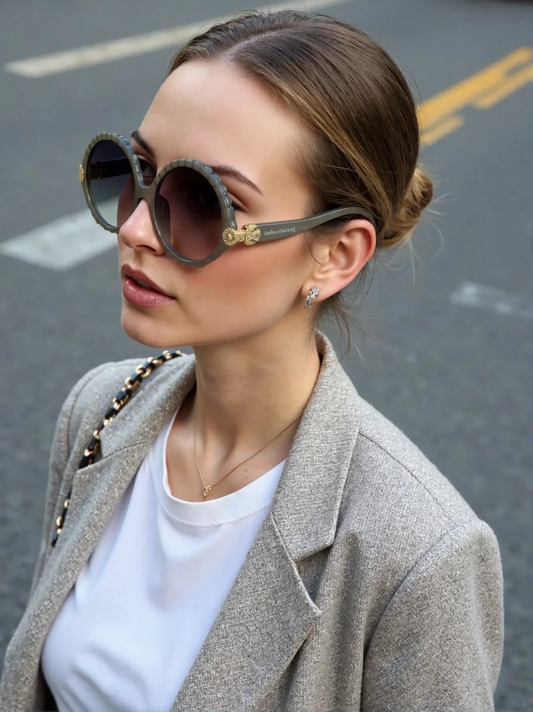 Chloé CE747SA-036 Women’s Round Sunglasses – Dark Gray