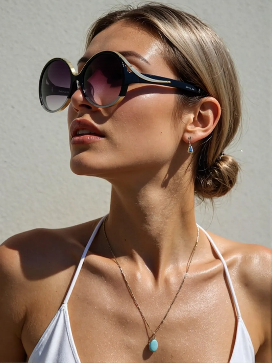 Chloé CE722SA-002 Women’s Oversized Sunglasses – Black Clear Gray Frame