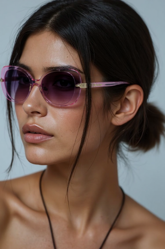 Burberry BE4374F-40245M-55 Women’s Sunglasses – Pink Butterfly Frame with Rose Gradient Grey Lenses (55mm)