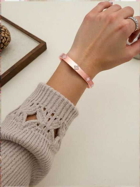 14K Rose Gold Trilogy Diamond Bangle – 5.4 mm
