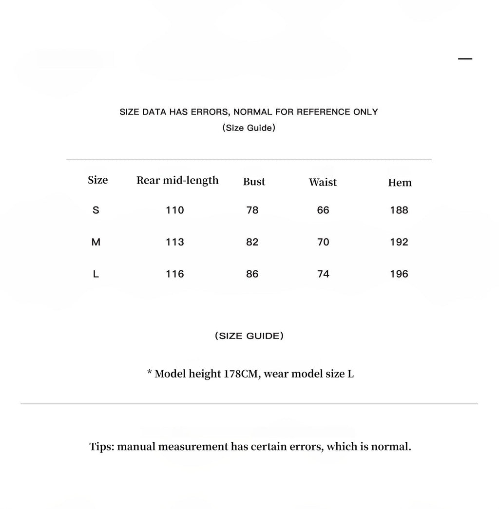 Size guide chart for clothing with measurements in centimeters