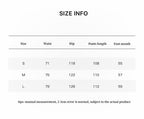 Size chart for clothing with measurements in centimeters