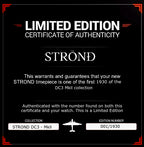 Limited Edition Certificate of Authenticity for STROND timepiece collection