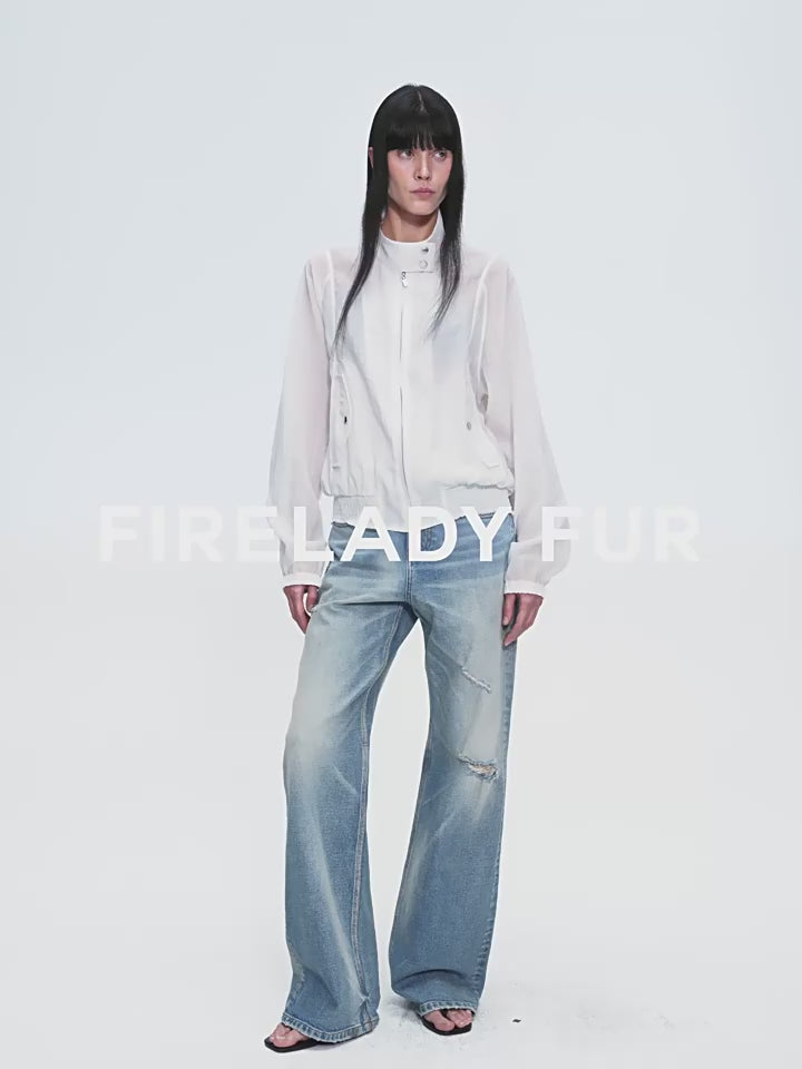 Person wearing a light-colored shirt and blue jeans on a white background with 'FIR' and 'LADY FUR' text.