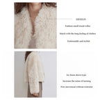 White fur coat with design details on a white background