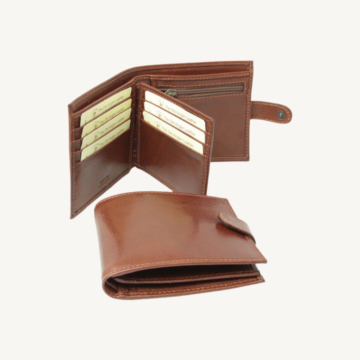 "Brown leather wallet with snap closure – classic, secure, and perfect for everyday use"