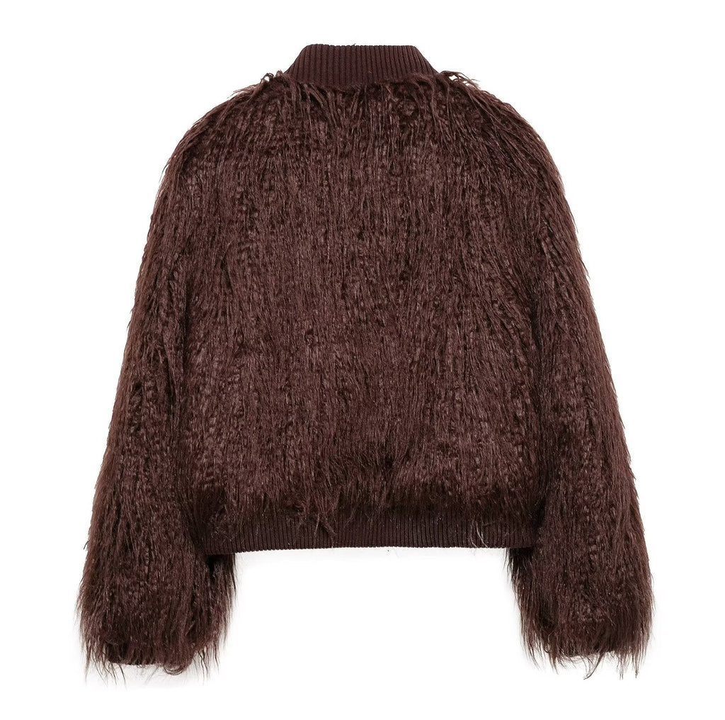 Brown textured sweater on a white background