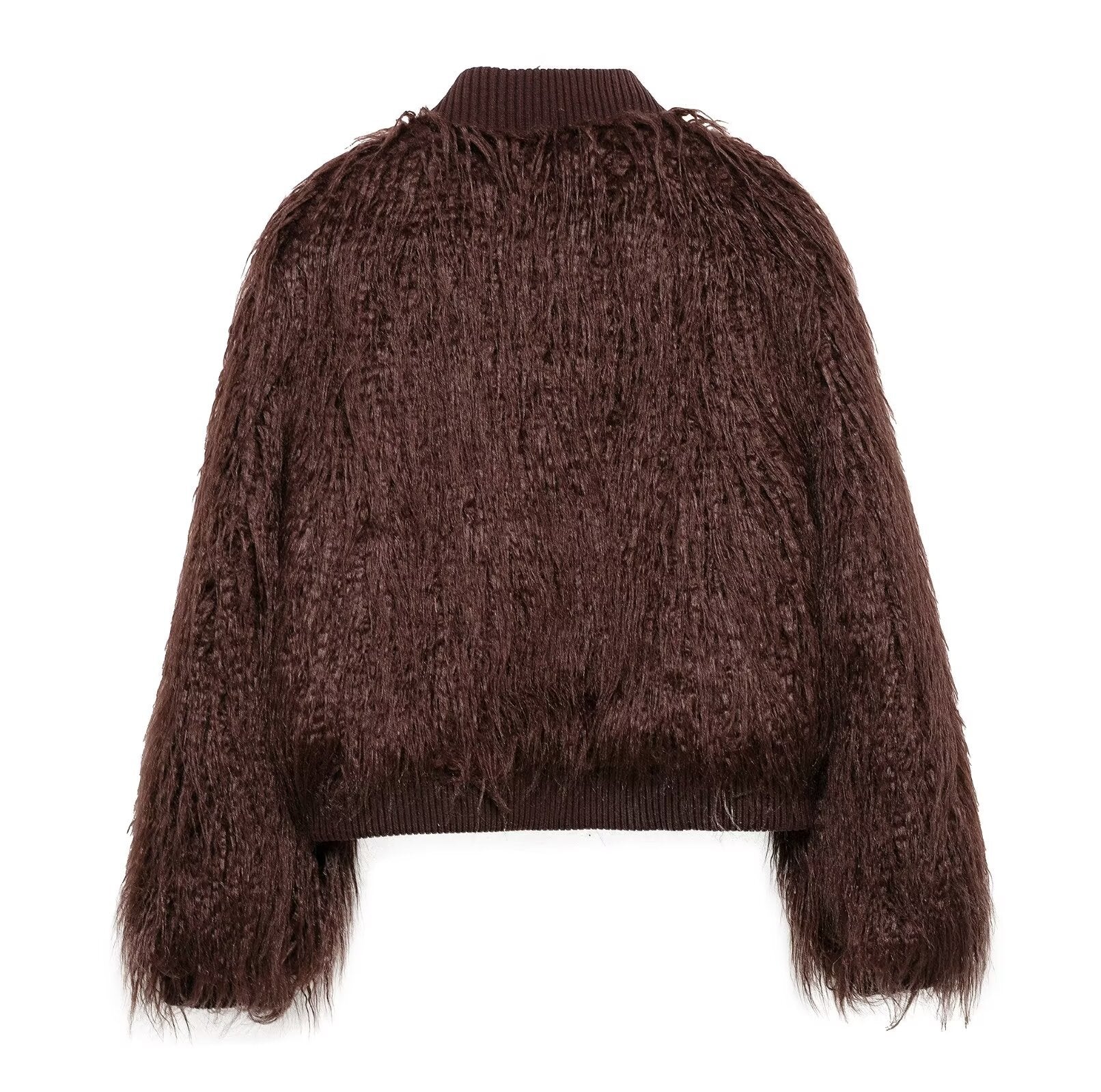 Brown textured sweater on a white background