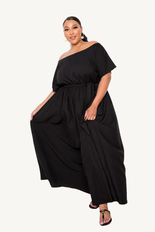 "Plus size off-shoulder see-through dress – lightweight and chic sheer dress for curvy women, available in 1XL, 2XL, 3XL"