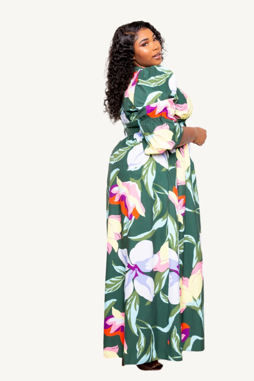 "Puff sleeve button front dress – trendy and versatile women’s outfit combining comfort with fashion-forward style"