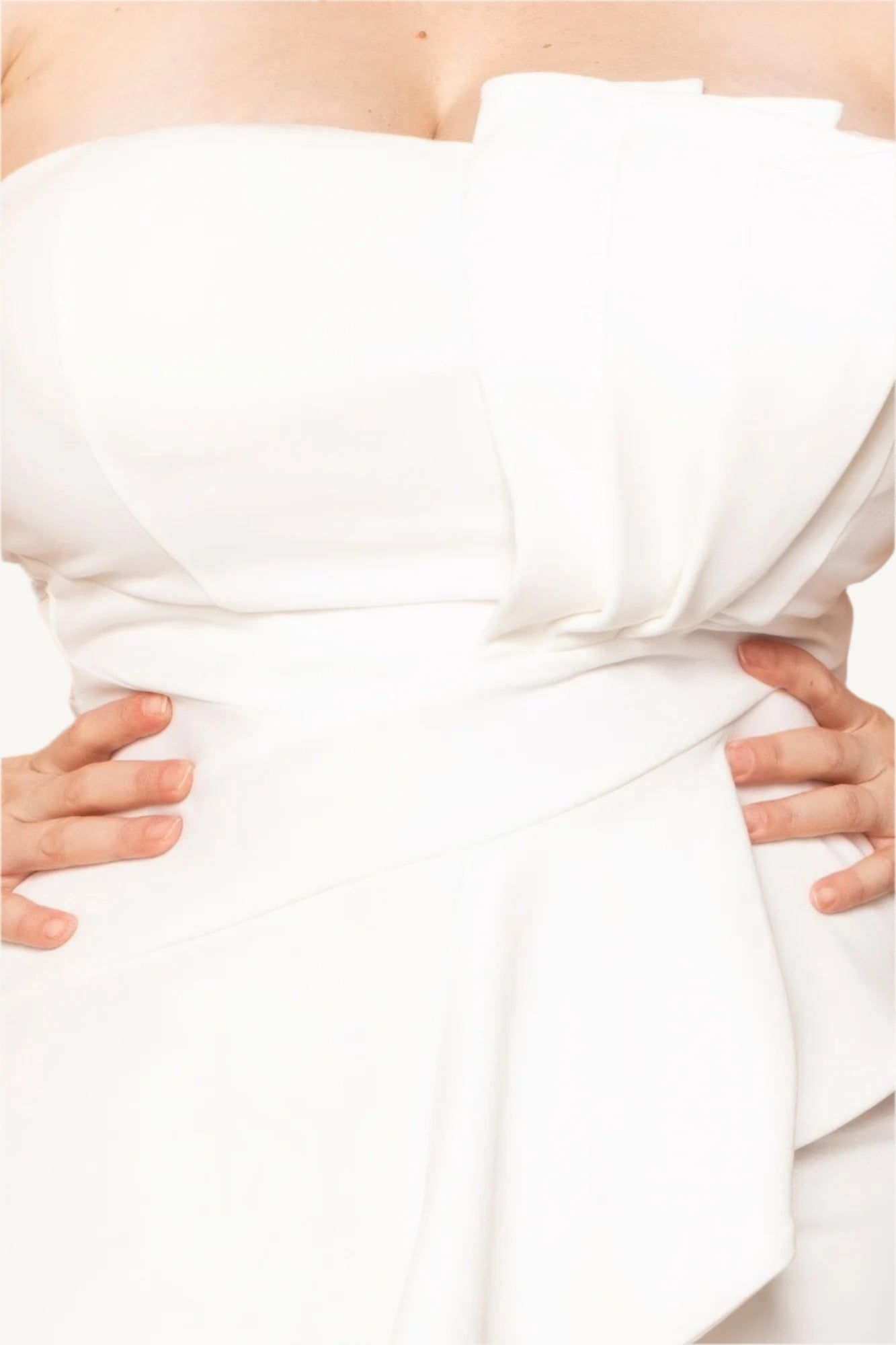 "Plus size pleated tube top maxi dress with a flattering silhouette and elegant details, made from a soft, stretchy polyester-spandex blend."