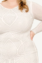 "Plus size maxi dress with rhinestone pattern, designed to flatter curves with a comfortable stretch blend and elegant sparkle."