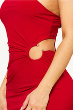 Elegant neck wrap one-shoulder bodycon maxi dress with a sleek silhouette – designed for comfort and timeless style.