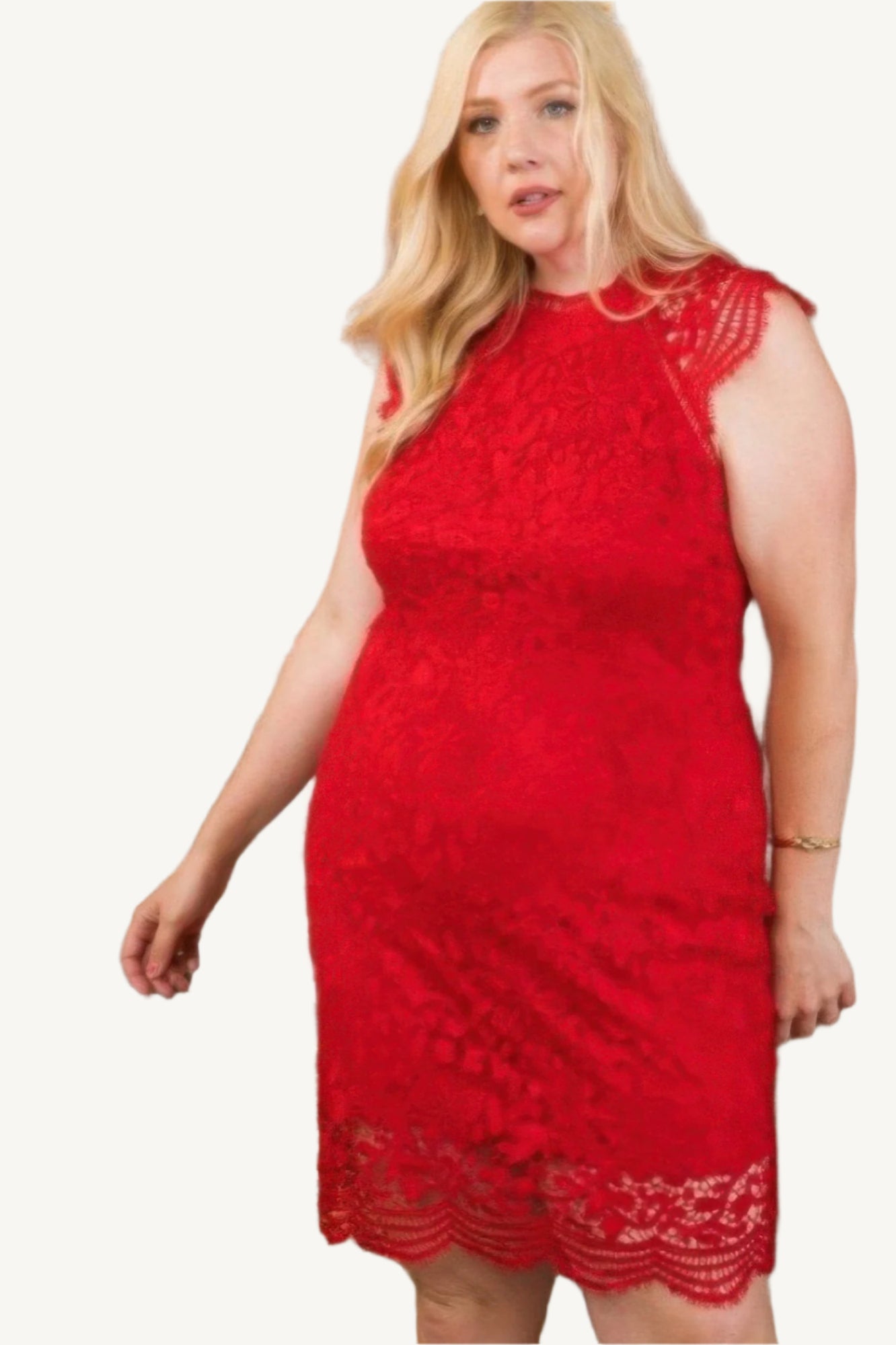 "Lace crochet mini dress with raglan sleeves and zipper back, designed for a stylish, elegant, and confident look."