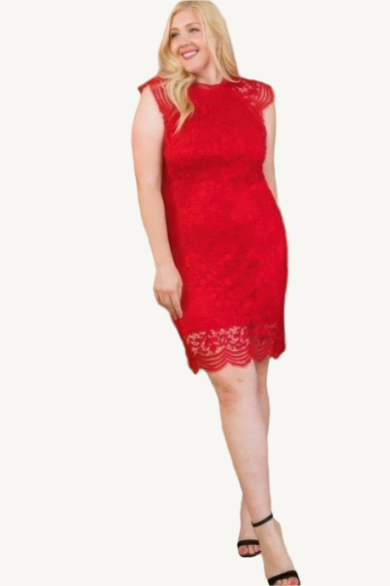 "Lace crochet mini dress with raglan sleeves and zipper back, designed for a stylish, elegant, and confident look."