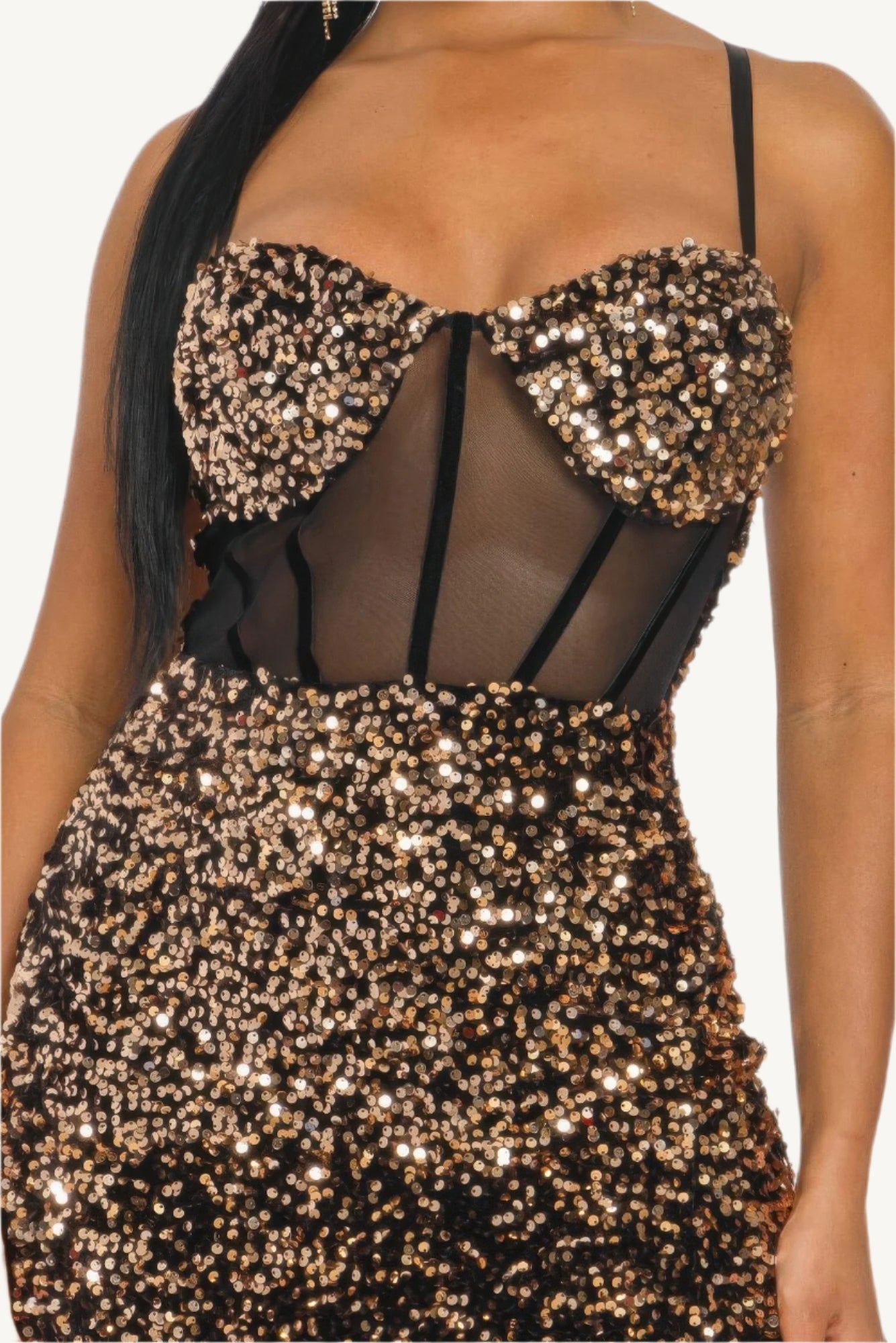 "Rose gold velvet corset maxi dress – structured, luxurious evening gown with a soft teddy texture and elegant silhouette."