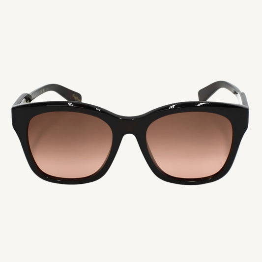 "Chloé CH0194SK-002 unisex rectangular sunglasses with shiny dark havana recycled acetate frame and double gradient dark wine/deep nut bio nylon lenses"