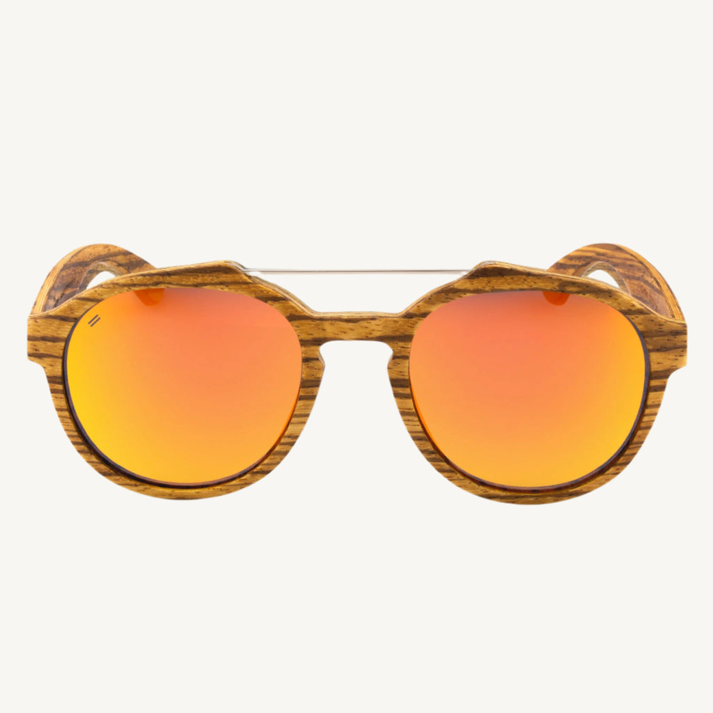 Cortez wood and metal sunglasses — stylish and durable, featuring a sleek combination of natural wood accents and metallic frames. Perfect for a modern, sophisticated look.