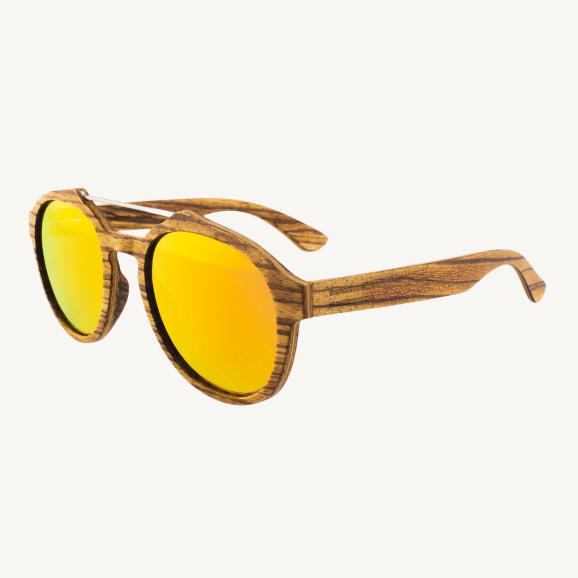 Cortez wood and metal sunglasses — stylish and durable, featuring a sleek combination of natural wood accents and metallic frames. Perfect for a modern, sophisticated look.