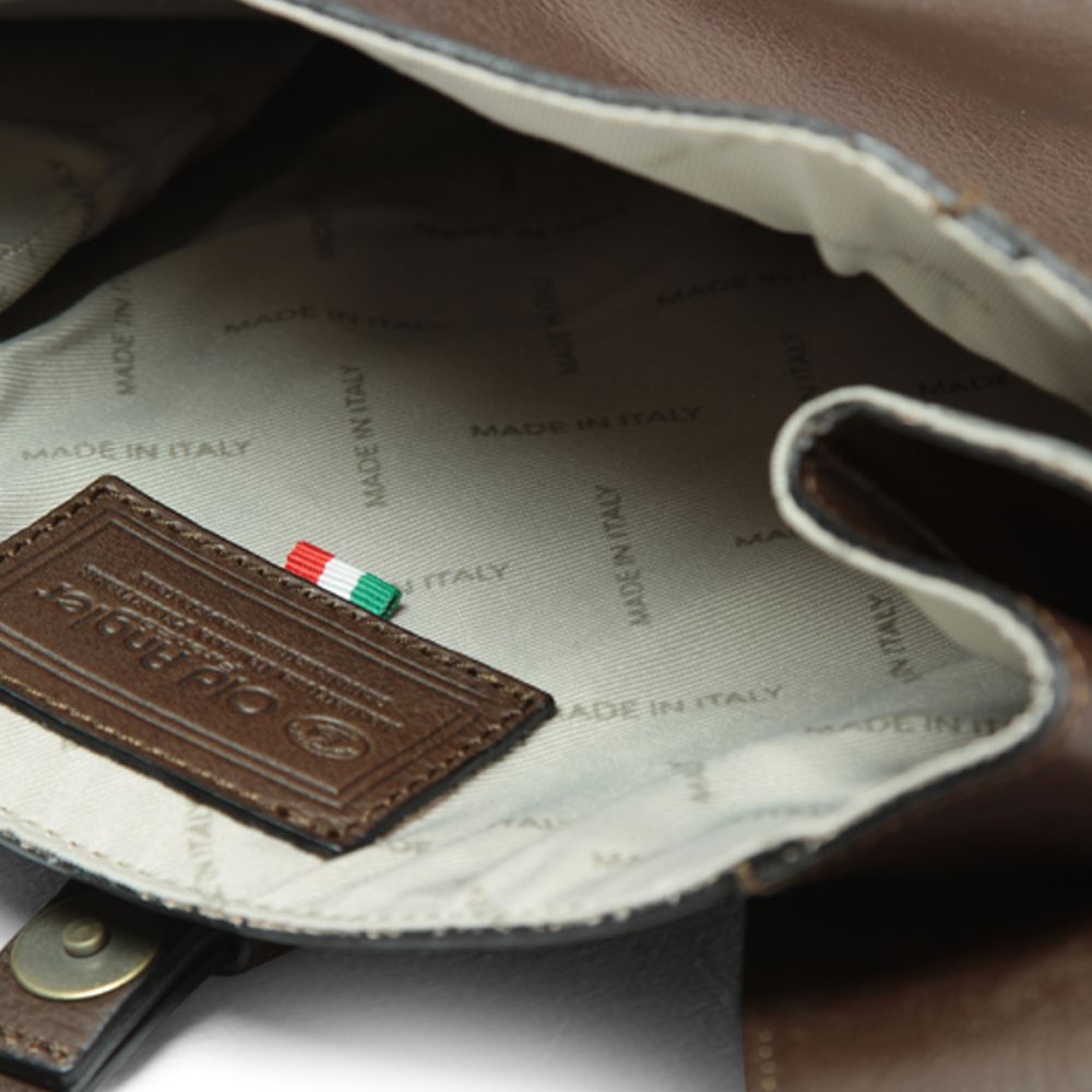 Full Grain Leather Backpack – Dark Brown with Trolley Strap