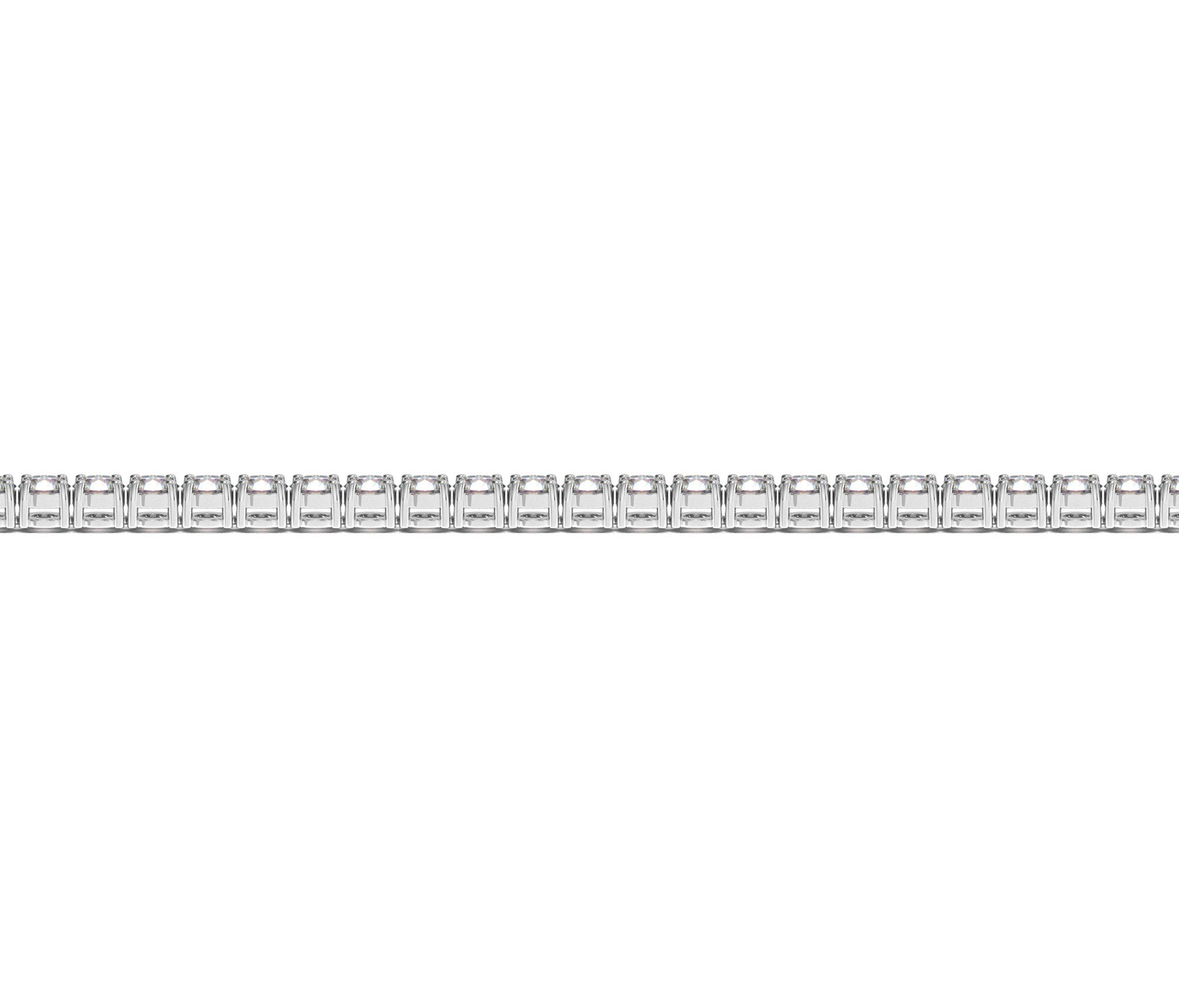 Lab Grown Round Diamond Tennis Bracelet in 14K White Gold – A luxurious tennis bracelet featuring lab-grown round diamonds, set in 14K white gold, with a total carat weight of 3 cttw (F/G color, VS2/SI1 clarity), perfect for adding elegance to any occasion.
