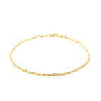 10k yellow gold solid rope bracelet with diamond-cut finish, 1.5mm wide, elegant and durable design.