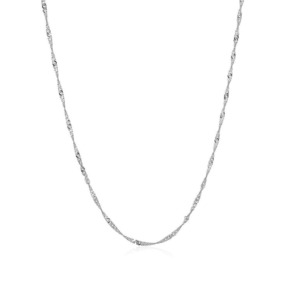 1.5mm Singapore chain in 10k white gold