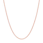 14k rose gold round cable link chain, 1.25mm width