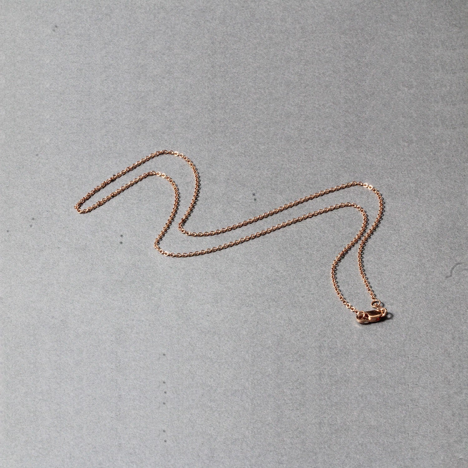 14k rose gold round cable link chain, 1.25mm width