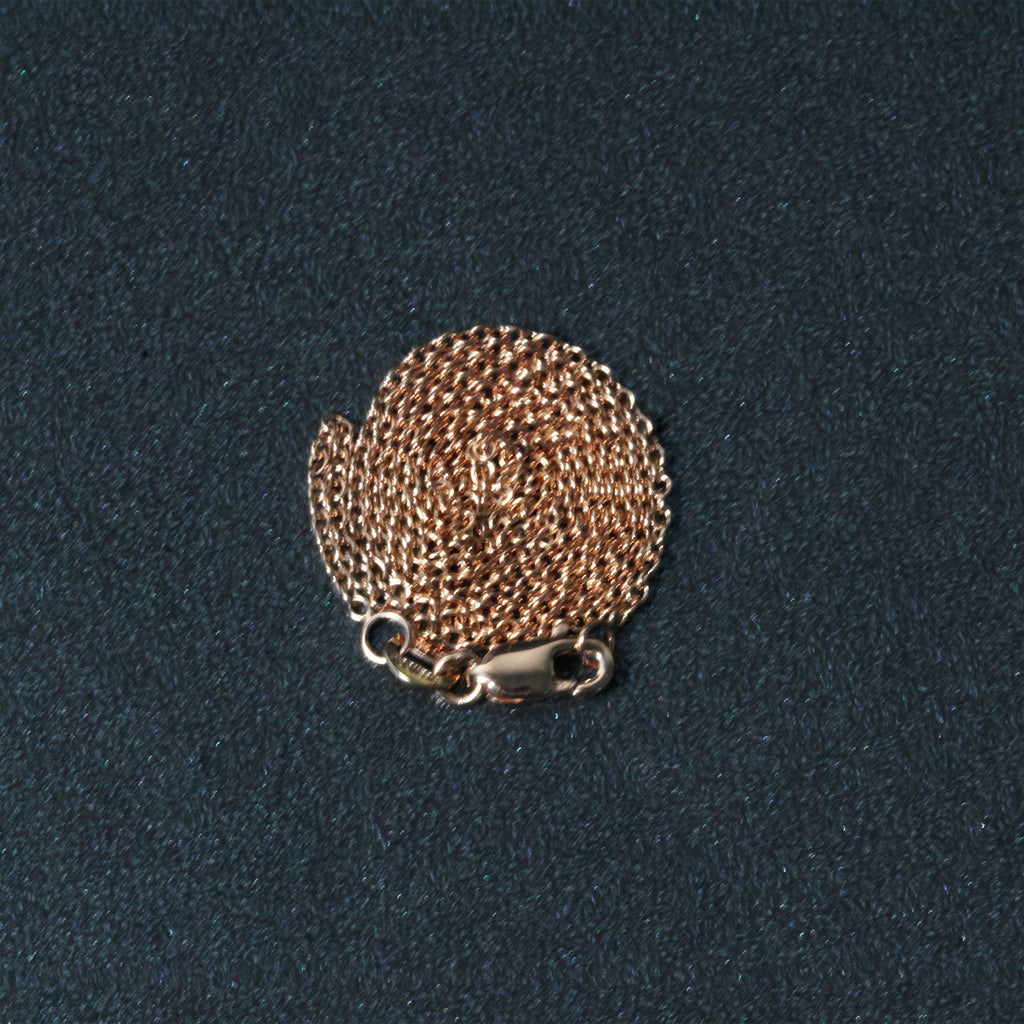 14k rose gold round cable link chain, 1.25mm width
