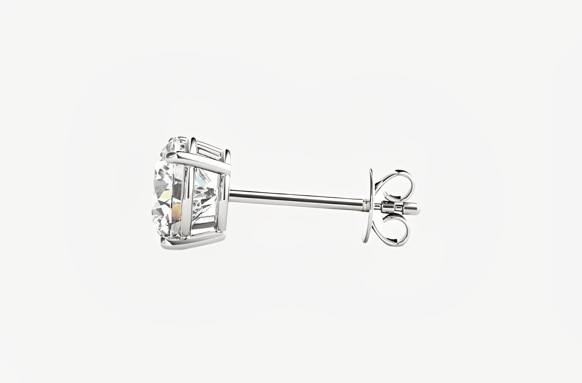 1 carat total weight IGI-certified lab grown round diamond stud earrings in 14k white gold — classic, ethical, and brilliant sparkle.