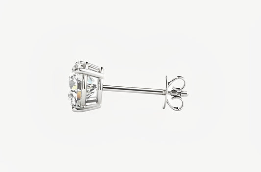 1 cttw Certified IGI Lab Grown Round Diamond Stud Earrings 14k White Gold(G/VS2)
