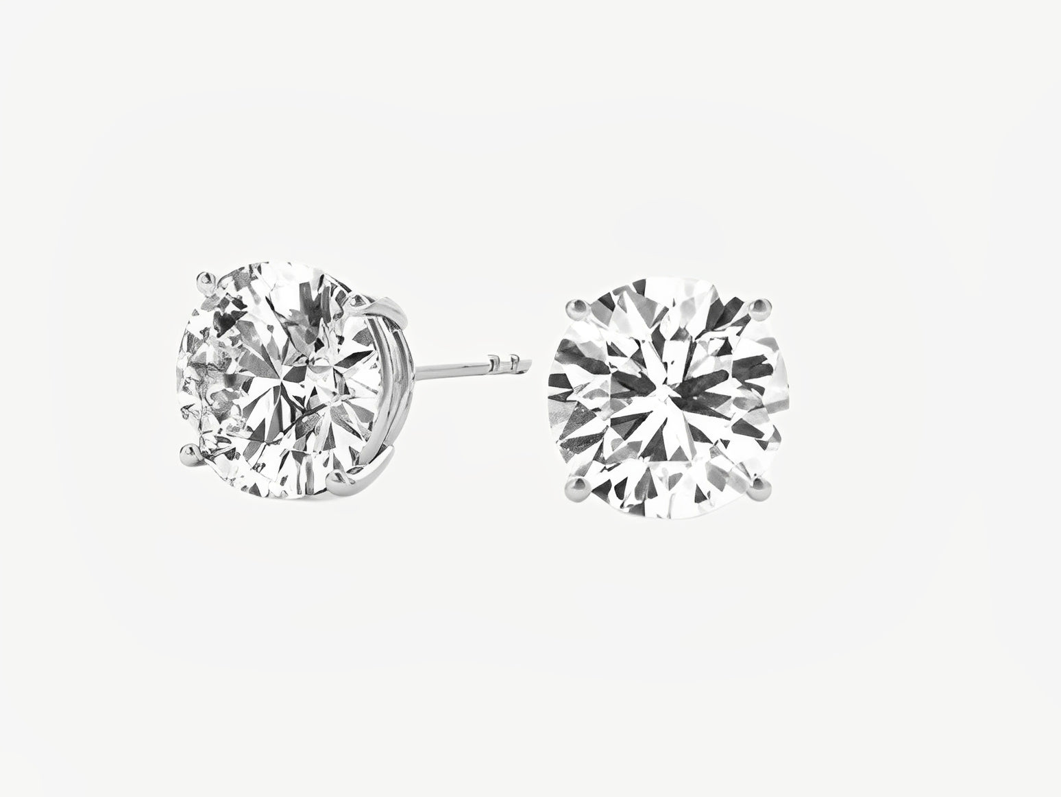 1 carat total weight IGI-certified lab grown round diamond stud earrings in 14k white gold — classic, ethical, and brilliant sparkle.