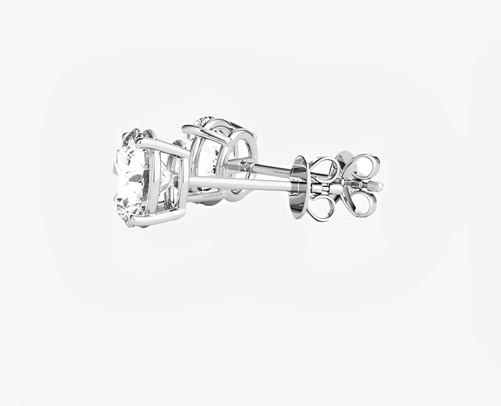 1 carat total weight IGI-certified lab grown round diamond stud earrings in 14k white gold — classic, ethical, and brilliant sparkle.