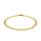 "10k yellow gold mariner link bracelet with 5.5mm width and secure lobster clasp"